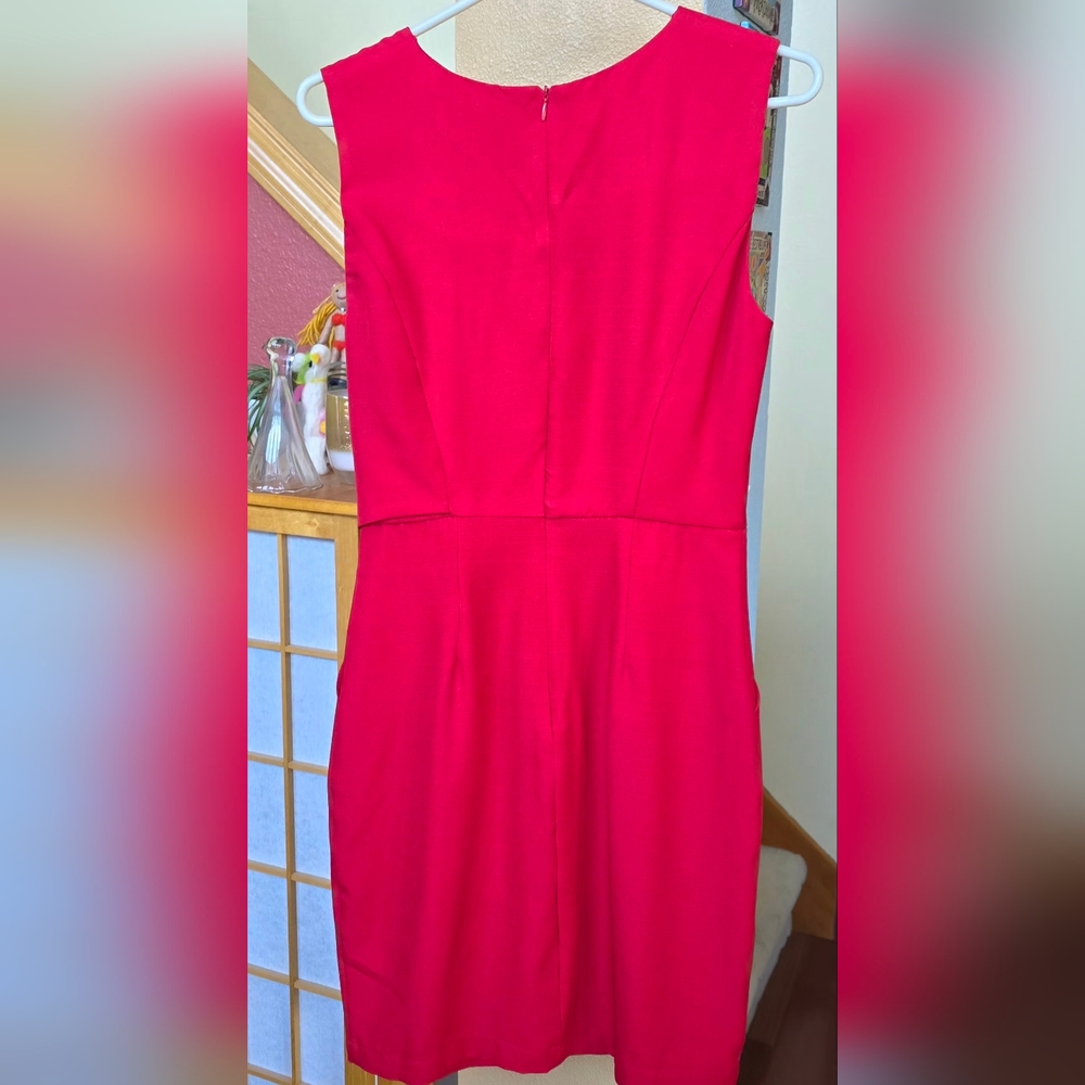 NWT Lulu's ruby red Sheath dress twist tie front Size Medium - Picture 2 of 9